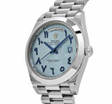 Rolex Day-Date 228206 Platinum Ice Blue Arabic Dial Smooth Dial