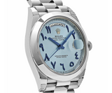 Rolex Day-Date 228206 Platinum Ice Blue Arabic Dial Smooth Dial