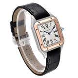 Cartier Santos Dumont Large Steel Rose Gold Mens Watch