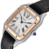 Cartier Santos Dumont Large Steel Rose Gold Mens Watch